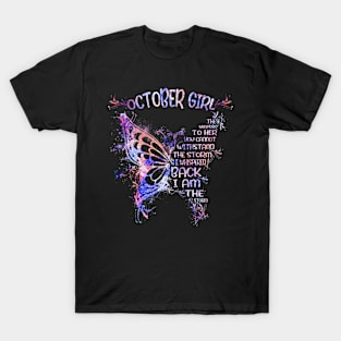 September Girl They Whispered To Her You Cannot Withstand The Storm She Whispered Back I Am The Storm Butterfly Hologram T-Shirt